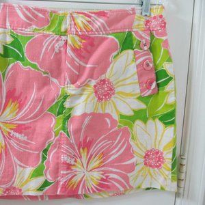 Lilly Pulitzer sz 12 floral shorts Cotton pique